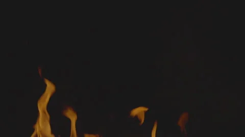 Fire flame burning on black backgroud screen  Stock Footage 246246469