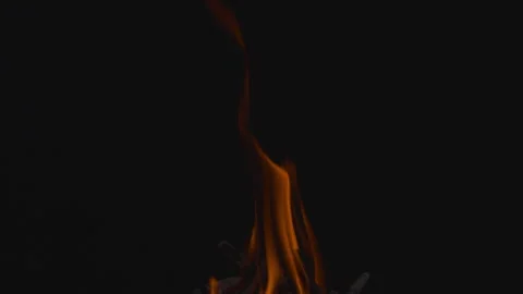 Fire flame burning on black background Video stock 252783560