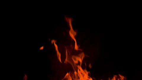 Fire flame burning glow on black screen background Stock Footage 257782406