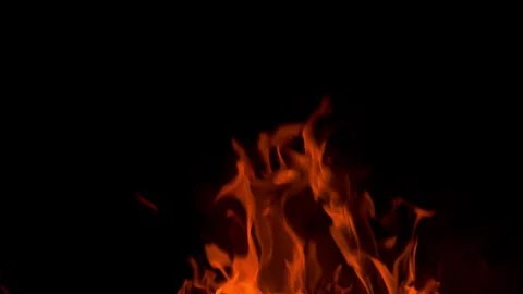Fire flame burning glow on black screen background Stock Footage 257782664