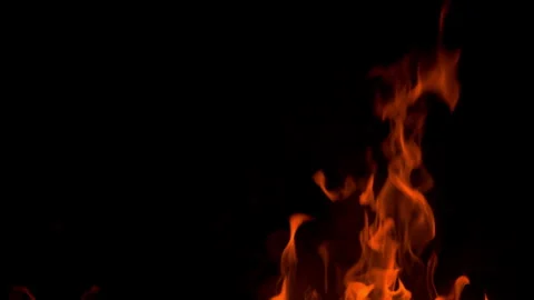 Fire flame burning glow on black screen background Stock Footage 257783049