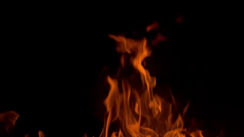 Fire flame burning glow on black screen background Stock Footage 257783236