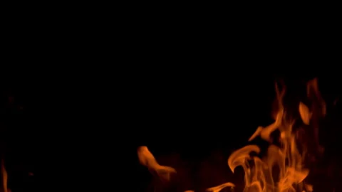 Fire flame burning glow on black screen background Stock Footage 257783653