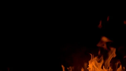 Fire flame burning glow on black screen background Stock Footage 257783873
