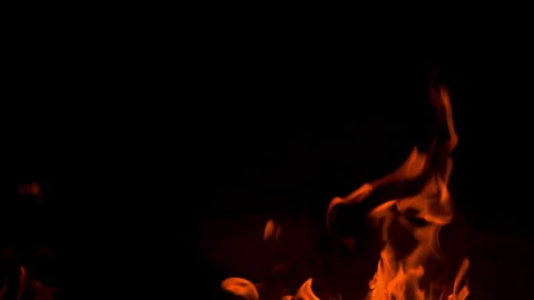 Fire flame burning glow on black screen background Stock Footage 257786507