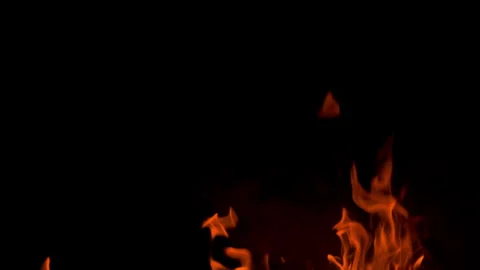 Fire flame burning glow on black screen background Stock Footage 257786519