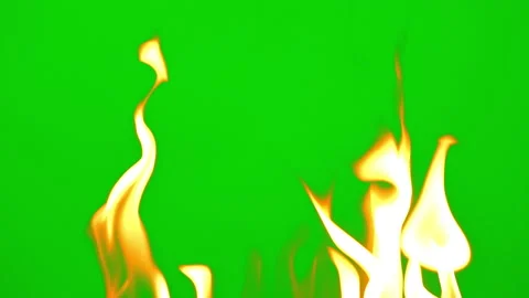 Fire flame burning glow on green screen backgroun of slow motion video Stock Footage 228813822