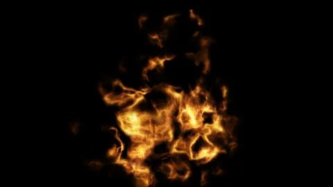 Fire flame burning glowing on black background 3D Render Stock Illustration