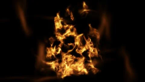 Fire flame burning glowing on black background 3D Render Illustrazione stock