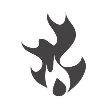 Fire flame burning hot glow silhouette design icon Stock Illustration