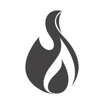 Fire flame burning hot glow silhouette design icon Stock Illustration