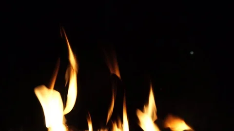 Fire Flame Burning At Night 4K Stock Footage 91706716