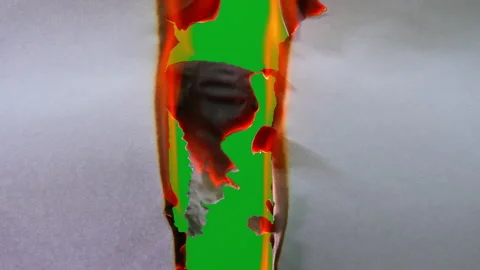 Fire flame burning paper to show green screen background 動画素材 239474018