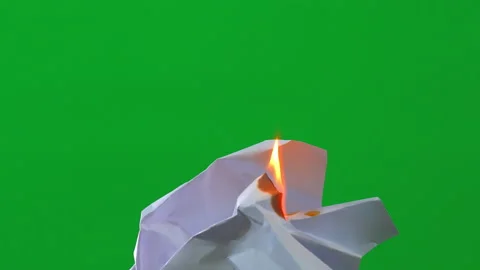 Fire flame burning paper time lapse on green screen background Vídeos de archivo 239490436