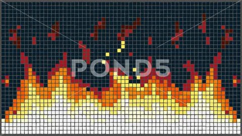 Fire flame burning pixel art. Vector illustration ~ Clip Art #201240035