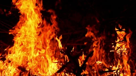 Fire Flame Burning Slow Motion Stock Footage 130298493