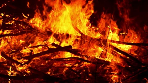 Fire Flame Burning Slow Motion Stock Footage 130298727
