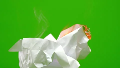 Fire flame burning white paper on green screen background 스톡 동영상 224009674