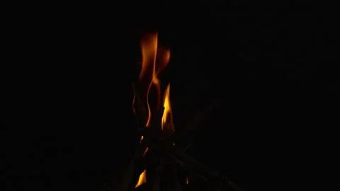 Fire flame burning wood on black screen background of slow motion video view Stock-Footage 242838183