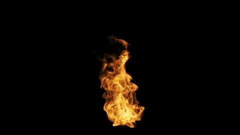 Fire Flame Burst Isolated on Black Background with Luma Matte Stock Footage 346176211