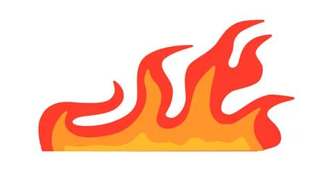 Fire flame. Cartoon bonfire collection. Vector burn fireplace set Stock Illustration
