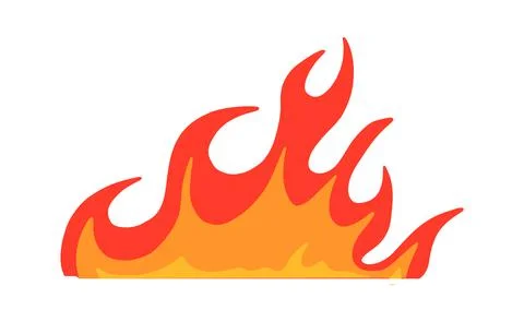 Fire flame. Cartoon bonfire collection. Vector burn fireplace set Stock Illustration
