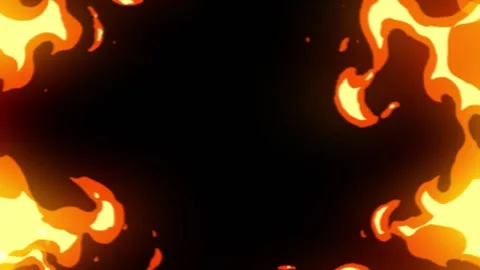 Fire Flame Cartoon Border Light Motion Stockbeeldmateriaal 346500943