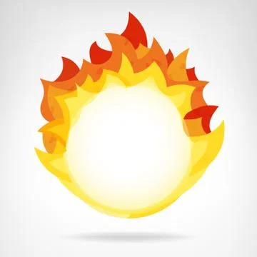 Fire flame circle backdrop isolated vector teplate illustration Illustrazione stock
