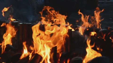 Fire flame close up Stock Footage 63611020
