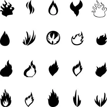 Fire, flame, collection, logo, icon Stock Illustration