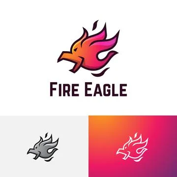 Fire Flame Comet Meteor Burn Eagle Hawk Falcon Logo Stock Illustration