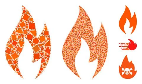 Fire flame Composition Icon of Joggly Elements Stock Illustration