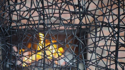 Fire flame in cozy brickwork fireplace atmosphere Stock Footage 125875439