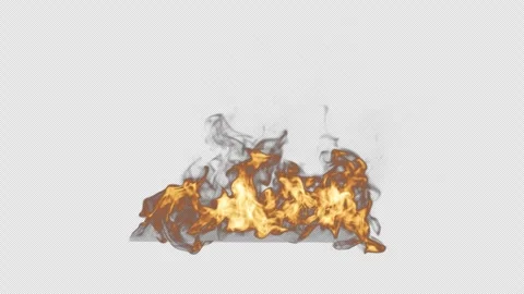 Fire Flame Dance on Transparent Alpha Loop Video stock 303964677