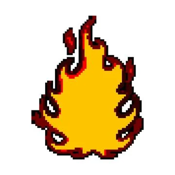 Fire flame decal pixel art vector illustration 스톡 일러스트