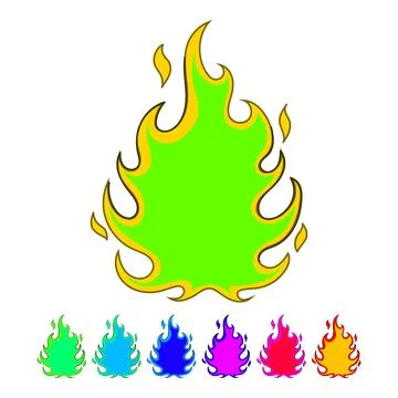 Fire flame decal vector cartoon graphic Stock Illustration