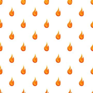 Fire flame drop cartoon white seamless pattern Stock Illustration