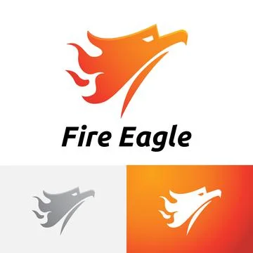 Fire Flame Eagle Falcon Phoenix Bird Flying Logo Stock Illustration