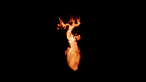Fire flame effect in slow motion, with realistic burning textures and smoke. Vidéo 317368677