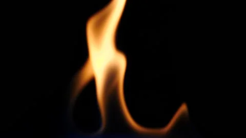Fire flame element burning in slow motion isolated on black Stock Footage 233316928