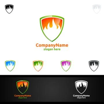 Fire Flame Element Vector Logo Design Stock Illustration
