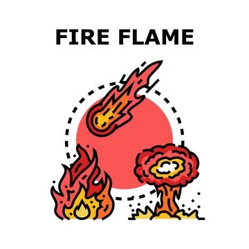 Fire flame energy explosion burning danger concept Stock Illustration