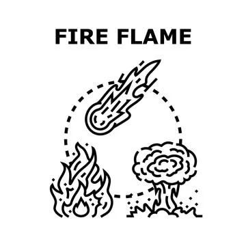 Fire flame energy explosion burning danger concept Stock Illustration