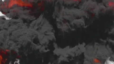 Fire flame explode smoke burst bomb blast loop Animation video with alpha c.. Stock Footage 306712561