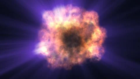 Fire flame explosion in space Stock Illustration