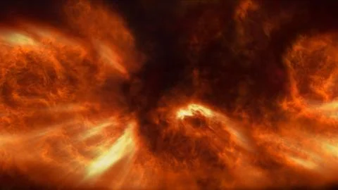 Fire flame explosion in space Stock Illustration