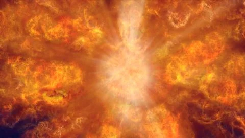 Fire flame explosion in space Illustrazione stock