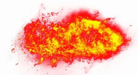 Fire flame explosion on white background 写真素材