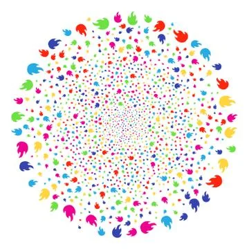Fire Flame Festive Round Cluster Stock Illustration