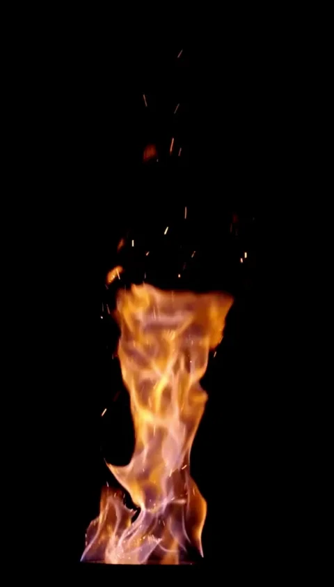 Fire, flame, fiery, hell, loop, slow, video Video stock 314618524